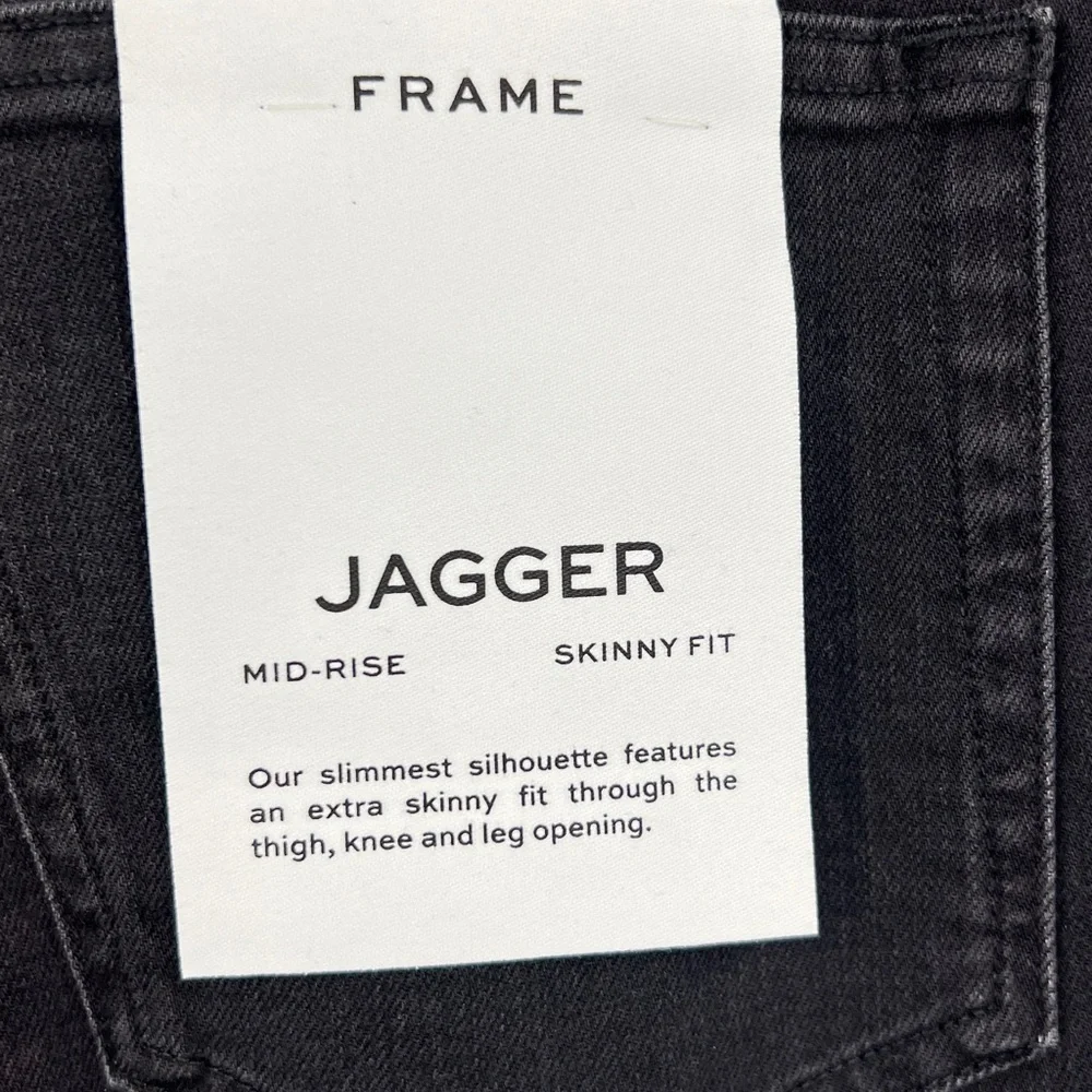 NWT’S Frame Jagger Mid- Rise True Skinny Fit Black Jeans SZ 38 (Fast Shipping)